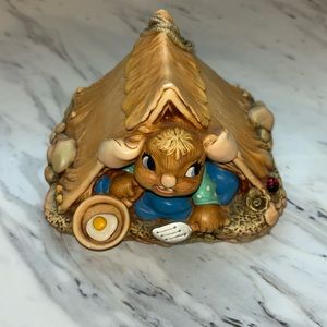 Pen Delfin hand painted stone craft “Scout” bunny figurine